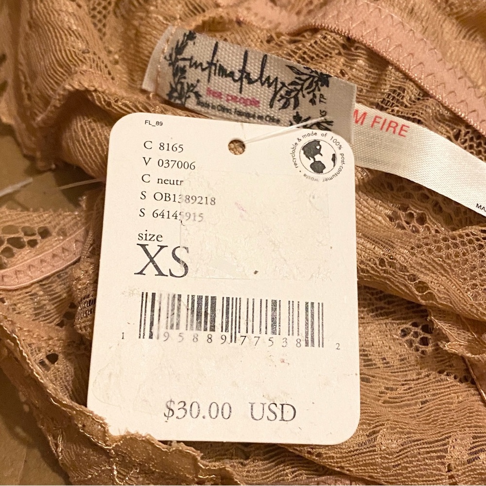 Free People Intimately Everyday Lace Longline Bralette Neutral - Picture 4 of 5